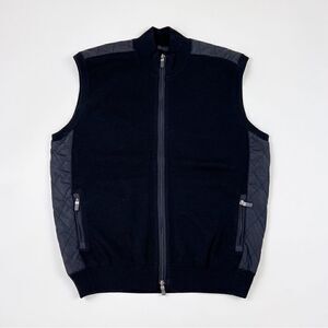 NWT Raffi Black Wool Vest Quilted Back size L